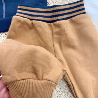 Conj. Casaco Coelhinho e Calça de Moletom - Marinho e Caramelo